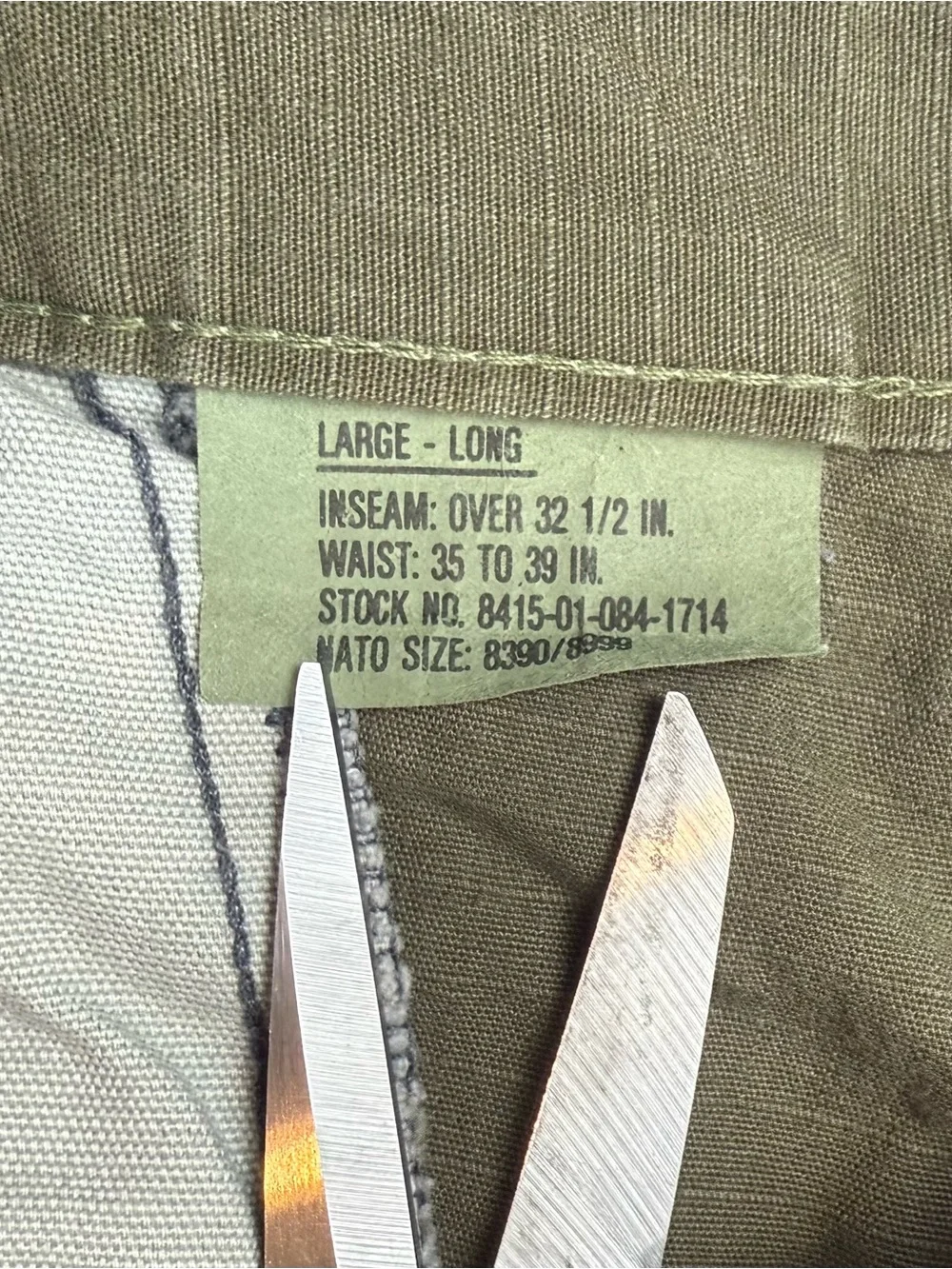 Vtg Camo Distributors Mens Combat Trousers BDU Pants Large x 28 Olive Green A8